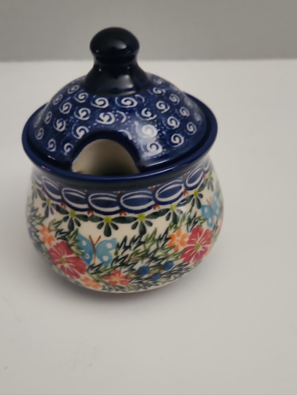 Polish Pottery Kakich Sugar Bowl